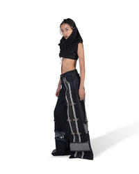 BLACK MOSAIC WIDE LEG JEANS