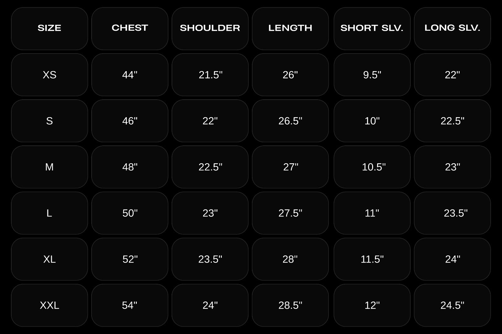 Size Chart