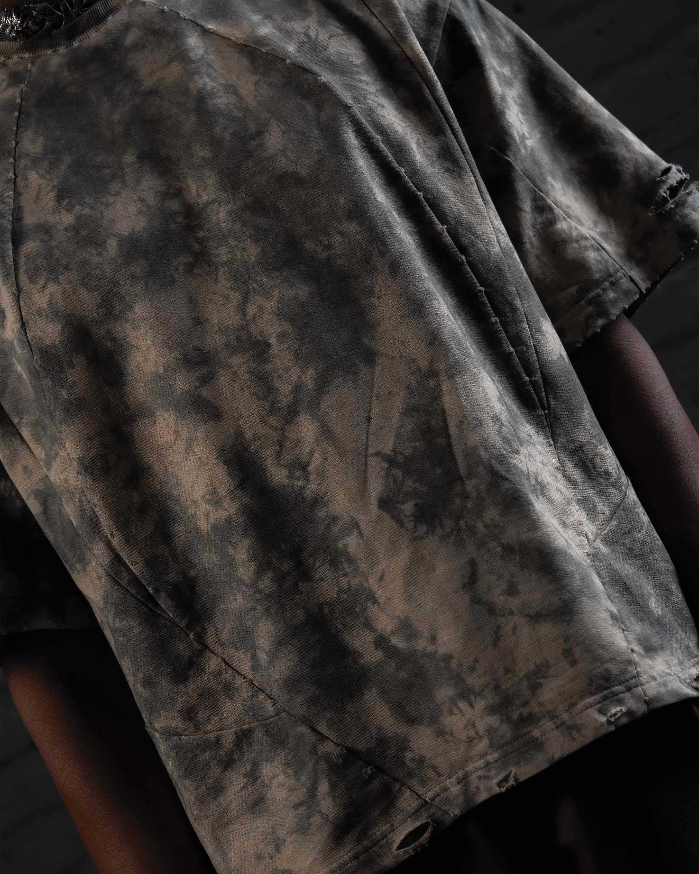 Premium heavyweight cotton texture of GRAINDUST RAW TEE acid wash oversized tee