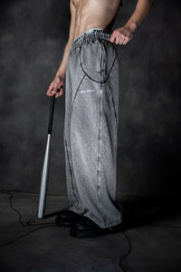 Grey baggy lower with relaxed fit designed for streetwear and everyday comfort