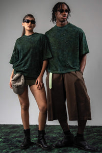 GRN_ERR oversized green distressed streetwear t shirt for men and women, main product view