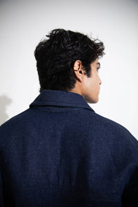 Men’s blue denim urban casual set, comfortable fit for day to day style