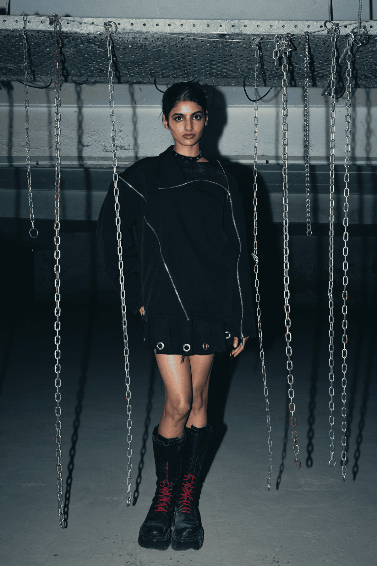 Relaxed-fit black shirt made from eco-friendly banana crepe fabric, designed for casual