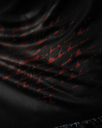 Zica Bella Bloodzic Jersey 01 black streetwear jersey with red abstract graphic fabric macro texture detail
