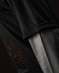 Zica Bella Bloodzic Jersey 01 black streetwear jersey sleeve stitching and fabric texture closeup detail